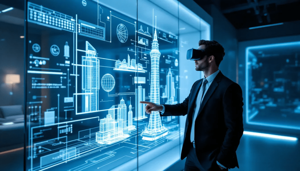 Ein Architekt, der Herausforderungen bei der Implementierung von Virtual Reality in der Architektur analysiert.