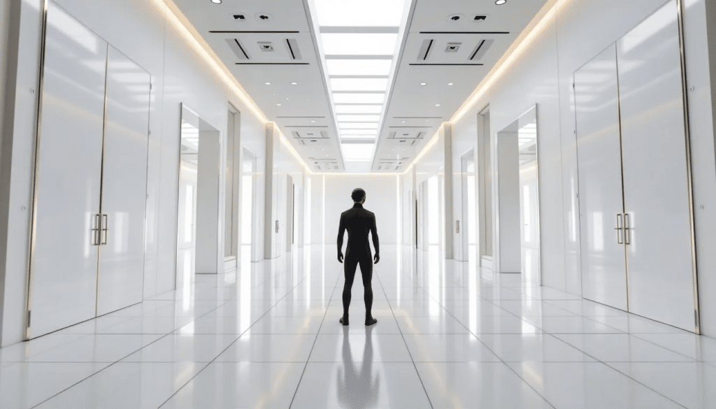 Eine Person erlebt einen Grundriss in Virtual Reality.